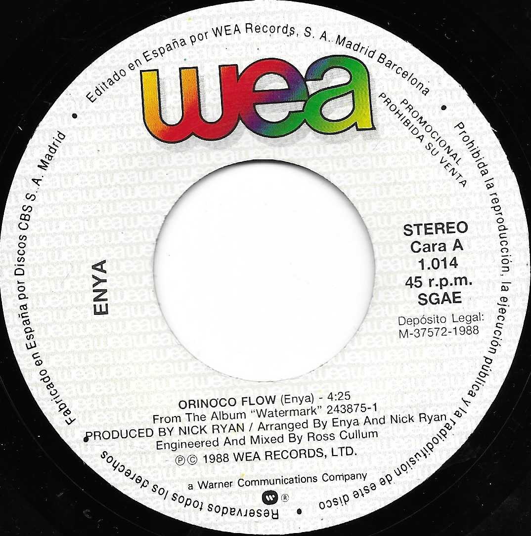 PROMO 1.014 Orinoco flow Enya  Label